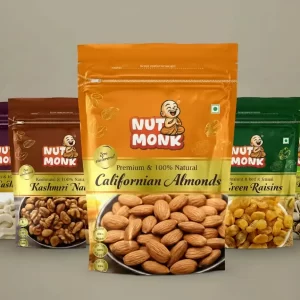 Premium Dry Fruits Combo 1050g (California Almonds 200g Whole Cashews 200g Green Raisins 250g Iranian Salted Pistachios 200g Deluxe Kashmiri Walnut Kernels 200g)